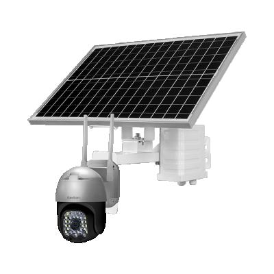 China Dual Light Dual Light 4X Digital Full Color HD 2MP 2.5 Zoom Inch 4G Mini Speed ​​Dome Camera With 30W 9A Solar Battery Panel System for sale