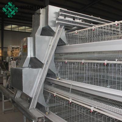 China A type chicken layer cage 4 tiers poultry ladder type automatic feeding system Te koop