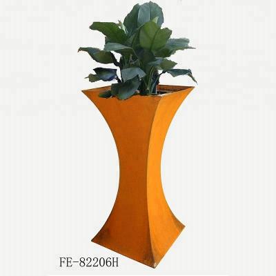 China Corten Steel Plastic Square Flower Pot From Europe Vase Factory for sale