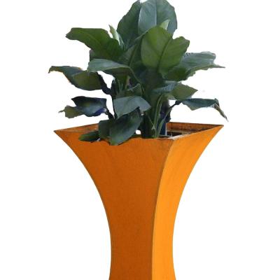 China eco-friendly metal garden corten steel flower pots for gardening for sale