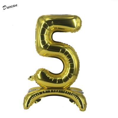 China Party Decoration New Products 32inch Holding Number 0-9 Aluminum Foil Balloon for sale