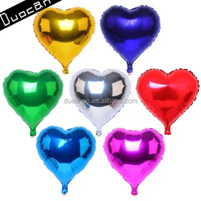 China Party Decorations Shiny Color 18inch Heart Shape Valentine Aluminum Foil Balloon for sale