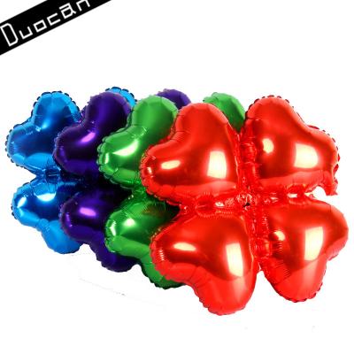 China Party Decorations Wholesale Four Leaf Clover Mylar Foil Balloon for sale