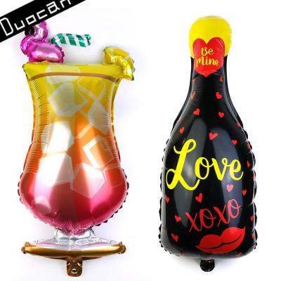 China Party Decorations Hot Selling 2018 Party Decorations Champagne Bottle Aluminum Foil Balloons for sale