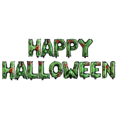 China Party Decoration Colorful Happy Halloween Letters Inlfated Aluminum Foil Balloon for sale