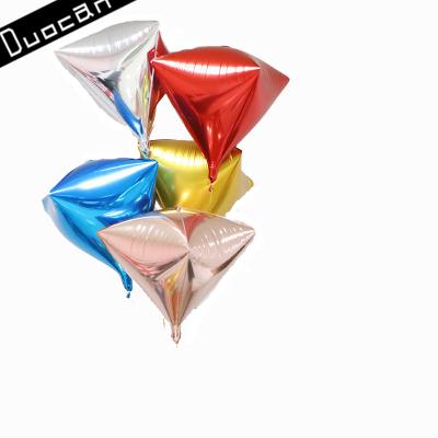 China Party Decoration High Quality Diamond 4D Shape Inflatable Aluminum Foil Balloons for sale