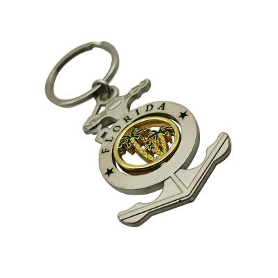 China Europe Anchor Zinc Alloy Shape Rotating Key Chain Florida For Gift for sale