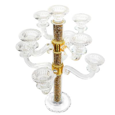 China New design high quality crystal table decorative crystal candle holder Europe ware carved candle holder for sale