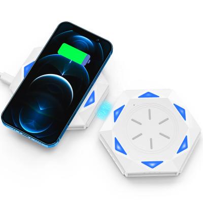 China Shenzhen Safe Portable Mobile Phone 10w Fast Wireless Charger Convenient/New Design 3 in 1 for Airpods Samsung Iphone 11 12 for sale