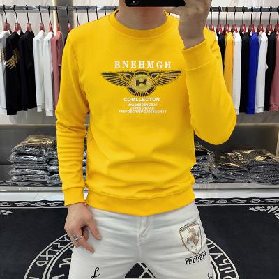 China Custom Embossed High Quality Cotton Men's Embossed Cotton Embroidery Anti-wrinkle Sweatshirt Crewneck Autumn Pullover Style Sweatshirt for sale