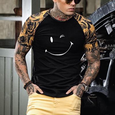 China Wholesale Anti-Wrinkle Muscle Men's Muscle Shirts Casual Digital Printed Box Fit T-shirt Raglan Sleeves Custom T-Shirts Your Own Brand for sale