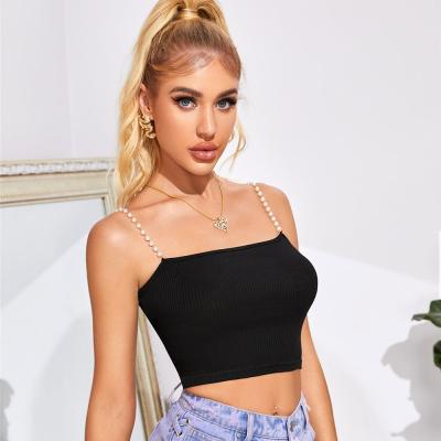 China 2021 New Summer Women's Breathable Suspender With Bare Back And Shooting Straight Fashion Street Neck Tight Vest for sale