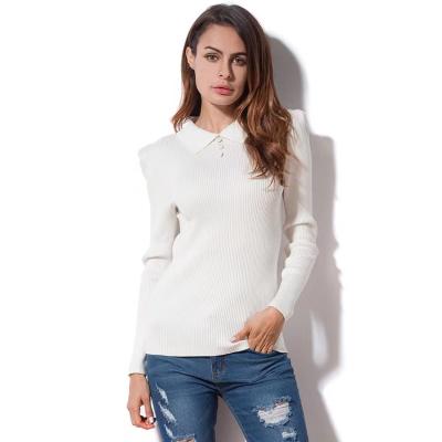 China Winter European Lapel 2021 New Thin QUICK DRY And American Long Sleeves Knit Sweater For Women for sale