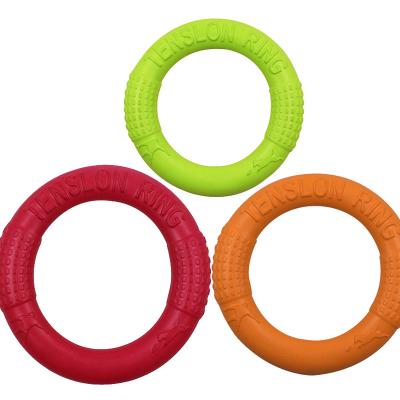 China Stocked Dog Training Ring for Outdoor Fitness Buoyant Pull Toy and Flying Interactive Rubber Rings Game Tool for Medium Large Dogs for sale