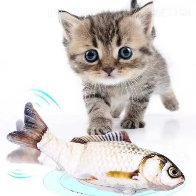 China Viable petshop cat stuff products simulation cat plush fish plush pillow with catnip flippity fish cat toy bite excadrill plush for sale