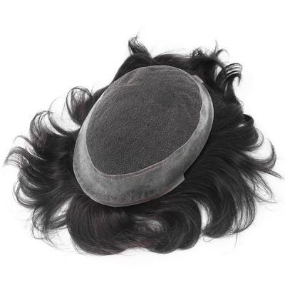 China Custom Mono Low Hair Toupee Replacement System Hair Toupee For Men's Fine Mono Wig Hair Toupee Stock for sale