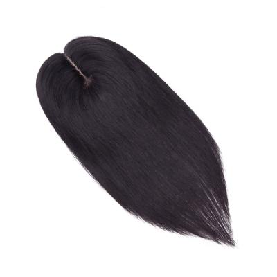 China Soft Black Brazilian Hair Women Topper PU Hair Silk Hair Toppers High Quality Brazilian Virgin Hair Bottoms for sale