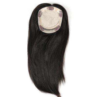 China High Quality PU Customize Top Pieces Hand Tied Silk Base With Lace Crown Frontal Topper Virgin European Hair Toppers for sale