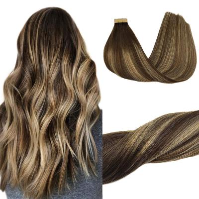 China Wholesale Straight Hair Extension 100% Straight Drawn Extension 100% Weft Skin Weft Double Skin Invisible Tape In Hair Extensions for sale