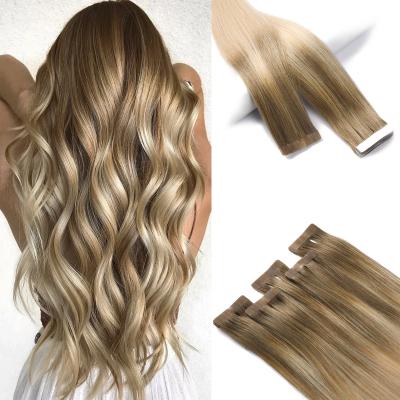 China 100% Tape In Hair Extension, Blue White Invisible Double Remy Human Hair From USA Best Wholesale Price Straight European Hair Drawn for sale