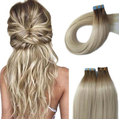 China Double Straight Bone Straight Human Hair Tape In Remy Skin Weft Tape In Hair Extension, 100% Invisible Cuticle Human Hair Tape In Hair Extension for sale