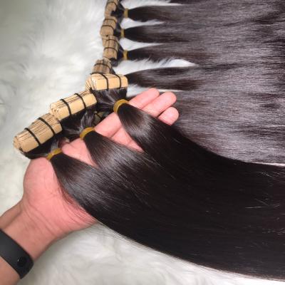 China Silky Straight Big Wave Tape Hair Extensions 100% Virgin Remy Hair In Natural Color Stock Cuticle Aligned Real Hair Tape for sale