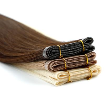 China 100% Silk Seamless Remy Human Hair Extensions Invisible Flat Weft Hair Wholesale Hair Extensions for sale