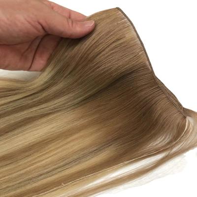 China Silky Straight Wave No Shedding Invisible Hand Tied Weft Hair 100g Remy Hair Extension for sale