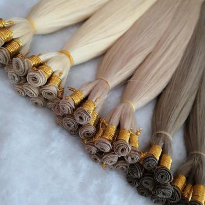 China European Top Quality Silky Straight Hair Double Cuticle Wave Hand Drawn Tied Hair Weft Extension for sale