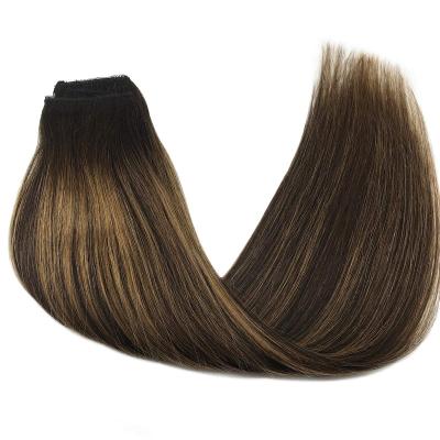 China Factory Price #2/6/2Wholesale High Quality Unprocessed Virgin Human Hair Indian Halo Hair Extensions for sale