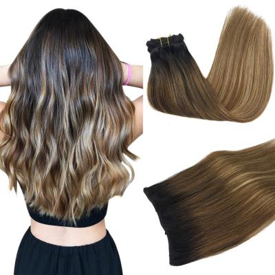 China High Quality #1B/6/26A PU Balayage Clip In Halo Hair 10A Popular Grade Products New Hair Extension for sale