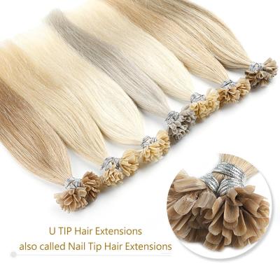 China Hot Sale Wholesale Straight Keratin Prebonded Hair Extensions Italian Remy Double Drawn U Tip Nail Tip for sale