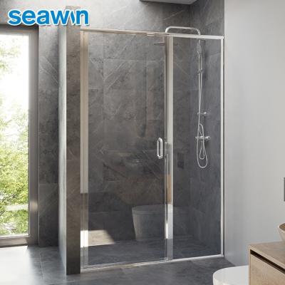 China Custom Luxury Modern Quiet Operation Seawin Bathroom Rolling System Rubber Strip Glass Room Shower Doors for sale