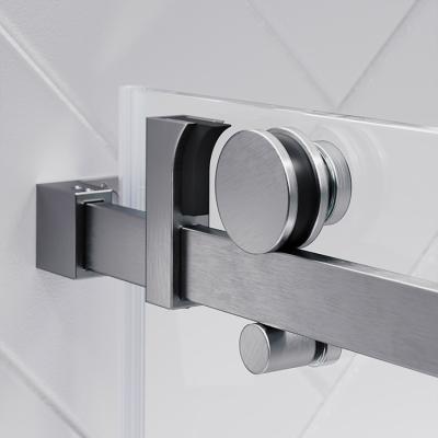 China Easy Installation Single Sliding Frameless Glass Bath Screen Accessories Fittings Shower Door Hardware for sale