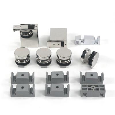 China Easy Installation Factory Customized Backing Pads Rollers Sliding Shower Door Hardware for sale