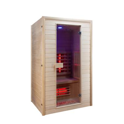 China Computer Control Panel 2 Person User User Red Glass Glass System Indoor Infrared Sauna Room for sale