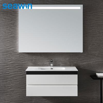 China Seawin Bathroom Rectangle Wall Light Defrogger Basin Led Backlit Living Room Mirror for sale