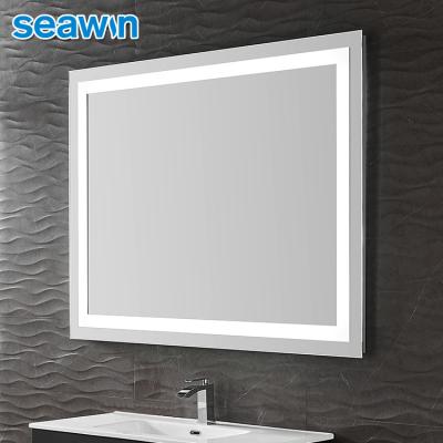 China Seawin Bathroom Electronic Switch Illuminated Wall Mounted Led Light Mirror Backlit for sale