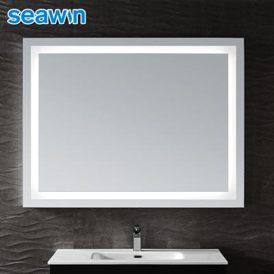 China Seawin Hotel Bathroom Illuminated Rectangle Led Backlit Lighted Mirror for sale