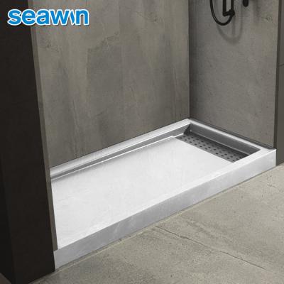 China Seawin Eco-Friendly Wet Room Walk In Snow Pan Base Acrylic Shower Trays White for sale