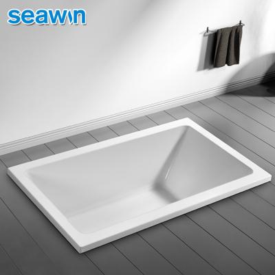 China Eco-friendly Material Seawin Wholesale 3 Side Single Flange Bathtub Submerged Deep Soaking Acrylic Drop In for sale