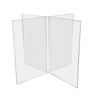 China Wholesale fashionable hot sale corporate office menu holder clear display a4 a5 5x7 t shaped acrylic table sign holder for sale