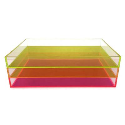 China Good Quality Fashionable Goods Customized Light Pink Acrylic Tray With Pallets for sale