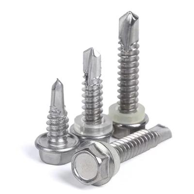 China HEX Stainless Steel Hex Flange Drill Screws Hex Drilling Screw Hexagon Flange Tapping Bolt On Sliding Window for sale