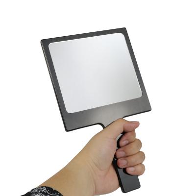 China Eco-friendly Wholesale Handheld Mirror Square Handle Acrylic Cosmetic Mirror for sale