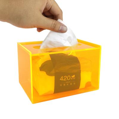 China Factory Square Size Eco-friendly Custom Clear Acrylic Tissue Box Acrylic Holder For Towels Home Hotel for sale