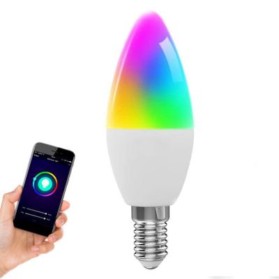 China Residential Smart WiFi LED APP Light Bulb Residential RGB Smart Candle Lamp Colorful Changing Compatible Smart Bulb for sale