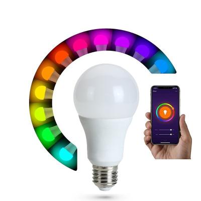 China Residential Smart Dimmable Light Bulb B22 E26 E27 WiFi LED RGBCW Adjustable Voice Control Powered Bulb 9W for sale