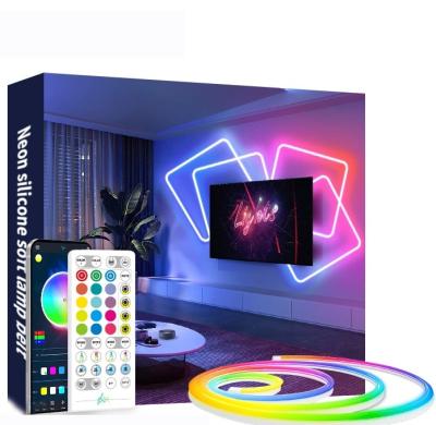 China APP Control Cable Rope 5050 RGBIC Strip Light Silicone WIFI Smart Led Neon Flexible Lights With Music Voice Control for sale