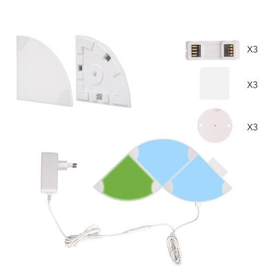 China Smart Wifi RGB Party Wall Light Support Propeller Shaped Blue Tooth Control RGB Led Panel Lamp Night Light for sale